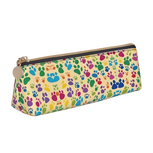 JIUTY Federmäppchen mit Pfotenabdruckmotiv, kleine Reißverschlusstasche für Bleistifte, Stifte, Marker, Make-up, Münzen, weiß, Einheitsgröße, Taschen-Organizer von JIUTY