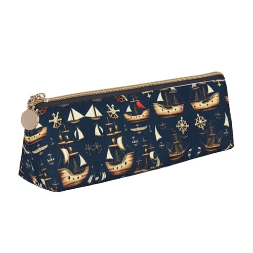 JIUTY Federmäppchen mit Piraten-Motiv, kleine Reißverschlusstasche für Bleistifte, Stifte, Marker, Make-up, Münzen, weiß, Einheitsgröße, Taschen-Organizer von JIUTY