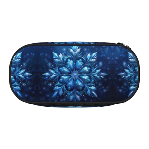 JIUTY Federmäppchen mit Reißverschluss, Motiv: Schneeflocke, niedlich, ästhetisch, großes Fassungsvermögen, tragbar, Schreibtisch-Organizer für Erwachsene, Schwarz , Einheitsgröße, Taschen-Organizer von JIUTY