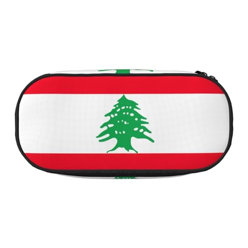 JIUTY Federmäppchen mit libanonischer Flagge, großes Fassungsvermögen, mit Reißverschluss, tragbarer Schreibtisch-Organizer für Erwachsene, Schwarz , one size, taschenorganizer von JIUTY