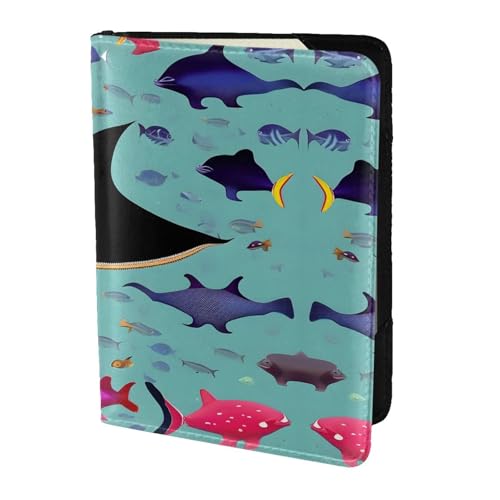 JIUTY Manta Reisepasshülle für Damen und Herren, Rindsleder, Reisepasshülle, Reisedokumenten-Zubehör, Schwarz , Einheitsgröße von JIUTY