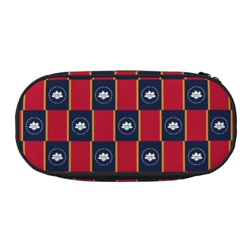 JIUTY Mississippi Staatsflagge Nette Ästhetische Große Kapazität Reißverschluss Bleistift Fällen Stift, Tragbare Schreibtisch Organizer für Erwachsene, Schwarz, One Size, Tasche Organizer, blacks, One von JIUTY