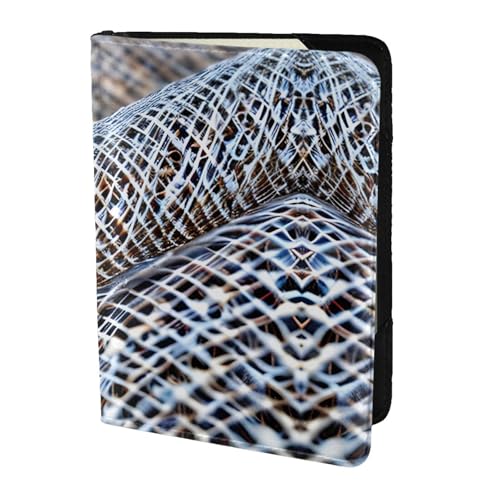 JIUTY Reisepasshülle aus Rindsleder, Motiv: Fischernetz, für Damen und Herren, Reisepasshülle, Zubehör für Reisedokumente, Schwarz , Einheitsgröße von JIUTY