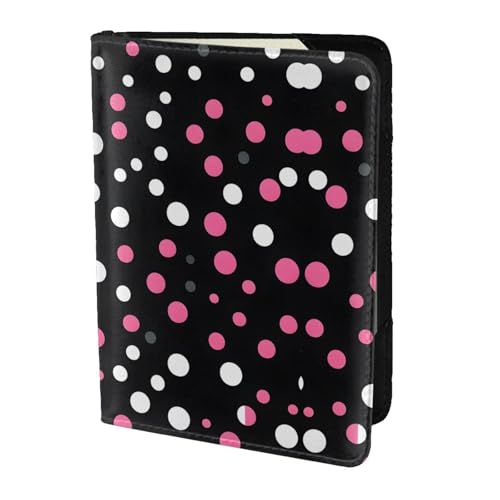 JIUTY Reisepasshülle aus Rindsleder, gepunktet, für Damen und Herren, Reisepasshülle, Reisedokumenten-Zubehör, Schwarz, Schwarz , Einheitsgröße von JIUTY