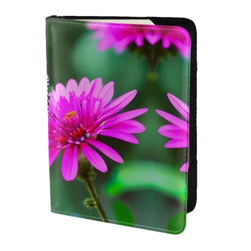 JIUTY Reisepasshülle aus Rindsleder mit buntem Schmetterling, für Damen und Herren, Reisepasshülle, Reisedokumenten-Zubehör, Schwarz , Einheitsgröße von JIUTY