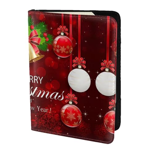 JIUTY Reisepasshülle aus Rindsleder mit goldenem Glockendruck, für Damen und Herren, Reisepasshülle, Zubehör für Reisedokumente, Schwarz , Einheitsgröße von JIUTY