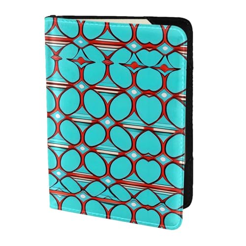 JIUTY Reisepasshülle für Damen und Herren, Rindsleder, Reisepasshülle, Reisedokumenten-Zubehör, Türkis, Schwarz , Einheitsgröße von JIUTY