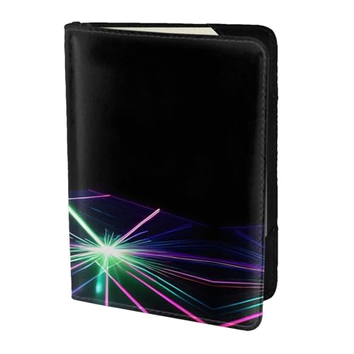 JIUTY Reisepasshülle für Damen und Herren, mit Laserlicht-Druck, Rindsleder, Reisedokumenten-Zubehör, Schwarz , Einheitsgröße von JIUTY