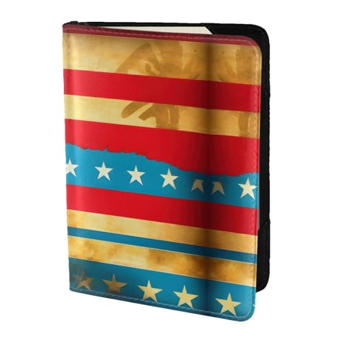 JIUTY Reisepasshülle mit hawaiianischer Flagge, für Damen und Herren, Rindsleder, Reisepasshülle, Reisedokumenten-Zubehör, Schwarz , Einheitsgröße von JIUTY