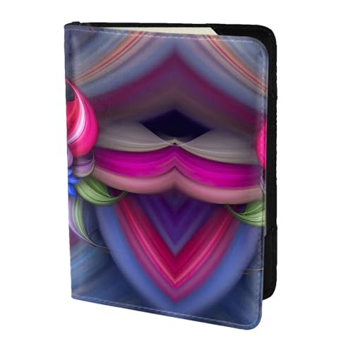 JIUTY Reisepasshülle mit schönem Blumendruck, für Damen und Herren, Rindsleder, Reisepasshülle, Reisedokumenten-Zubehör, Schwarz , Einheitsgröße von JIUTY