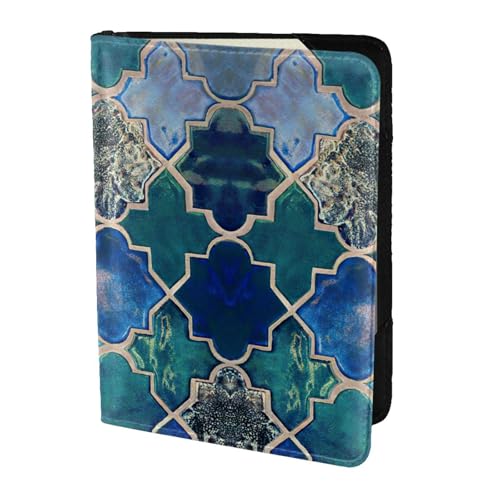 JIUTY Reisepasshülle mit schönem Farbdruck für Damen und Herren, Rindsleder, Reisepasshülle, Reisedokumenten-Zubehör, Schwarz , Einheitsgröße von JIUTY