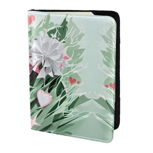 JIUTY Reisepasshülle mit schönem Herz-Aufdruck, für Damen und Herren, Rindsleder, Reisepasshülle, Reisedokumenten-Zubehör, Schwarz , Einheitsgröße von JIUTY