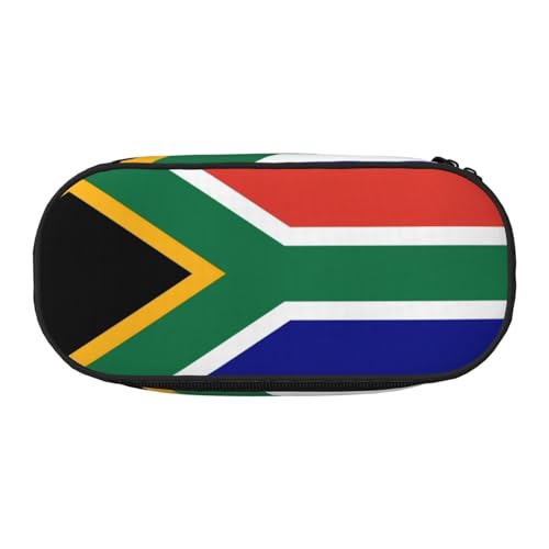 JIUTY Südafrikanische Flagge niedliche ästhetische große Kapazität Reißverschluss Federmäppchen Stift, tragbarer Schreibtisch Organizer für Erwachsene, blacks, One size, Tasche Organizer von JIUTY