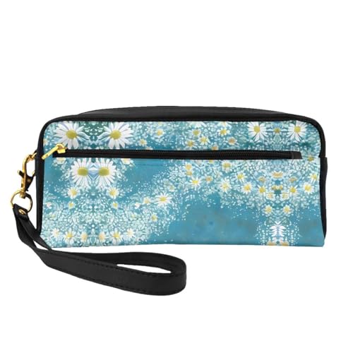 Kosmetiktasche mit Gänseblümchen-Motiv, Reise-Kulturbeutel, Zubehör, Organizer, Reißverschluss, Geschenkidee, Schwarz , Einheitsgröße, Kosmetiktasche von JIUTY