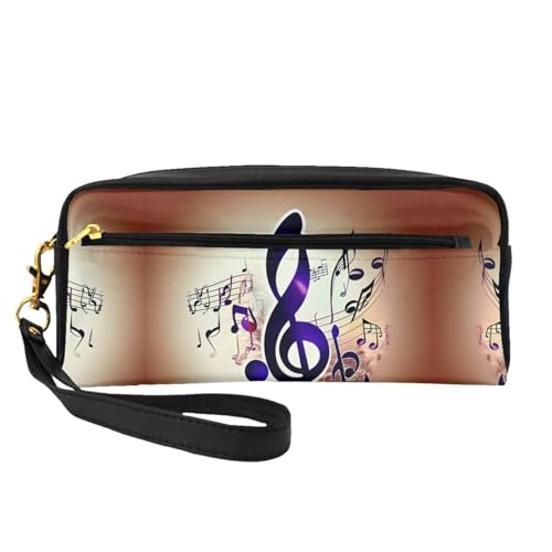 Kosmetiktasche mit Musiknoten für Damen, Reise-Kulturbeutel, Zubehör, Organizer, Reißverschluss, Geschenkidee, Violett, Schwarz , Einheitsgröße, Kosmetiktasche von JIUTY