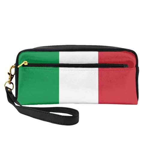 Kosmetiktasche mit italienischer Flagge, Reise-Kulturbeutel, Zubehör, Organizer, Reißverschluss-Tasche, Geschenkidee, Schwarz , Einheitsgröße, Kosmetiktasche von JIUTY