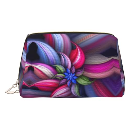 Kulturbeutel aus Leder mit schönen Blumen, Reisefreundlich, Make-up-Tasche für Damen, gold, Einheitsgröße, Kulturbeutel von JIUTY