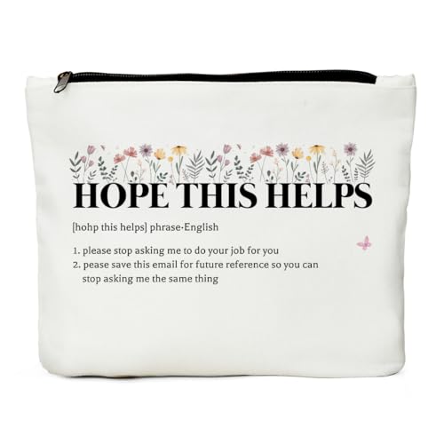 Kosmetiktasche mit Aufschrift "Hope This Helps Definition Nooun", "Hope This Hilfe", Make-up-Tasche, lustiges Bürozubehör, Glückwunschgeschenk, Geburtstagsgeschenk, Dankeschön-Geschenk für Frauen, von JIUWEIHU