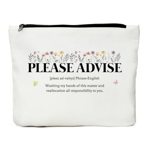 Kosmetiktasche mit Aufschrift "Please Advise Definition", bitte beachten Sie Make-up-Tasche, Bürogeschenke, Bürozubehör, Bürosachen, Geburtstags-Dankeschön-Geschenke für Frauen, Chefführerin, von JIUWEIHU