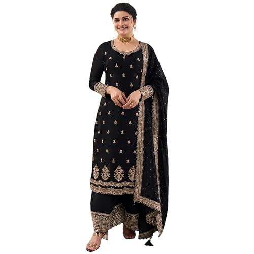 JIVRAJ FASHION Bereit zum Anarkali Palazzo Anzug Designer Party Wear Salwar Kameez Plus Size Shalwar Kameez Butterfliegennetz Dupatta anpassen (Auswahl 4, L UK 14 Büste 42 Taille 38 Hüften 44) von JIVRAJ FASHION