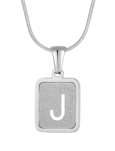 JIWOY Quadratische Buchstaben-Halskette, 18 Karat Gold/versilberter Edelstahl, Initialen-Anhänger, ausgehöhlte Hauptstadt-Halskette für Frauen, Edelstahl, Kein Edelstein JIWOY Quadratische Buchstaben-Halskette, 18 Karat Gold/versilberter Edelstahl, Initialen-Anhänger, ausgehöhlte Hauptstadt-Halskette für Frauen, Edelstahl, Kein Edelstein von JIWOY