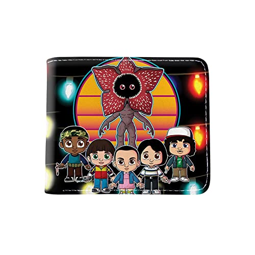 Dustin Eleven Geldbörse mit Cartoon-Aufdruck, PU-Leder, doppelt gefaltet, Anime-Design, 4, Einheitsgröße, Casual von JIYAN