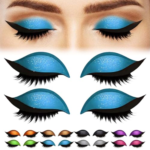 Lazy Eye Shadow Wimpernpflaster mit Wimpern(2PairsBlue) von JIYIHENKEAI
