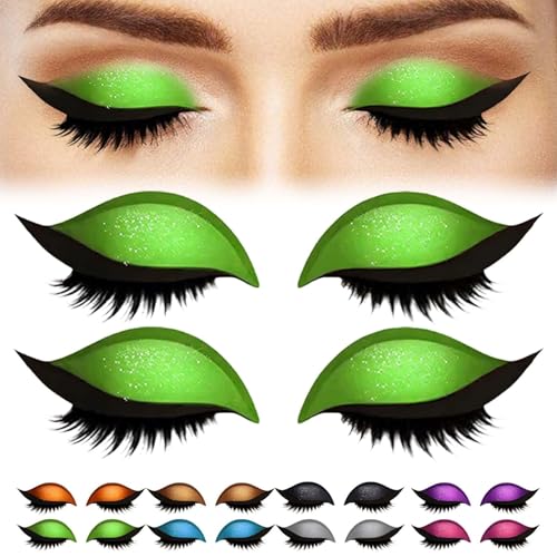 Lazy Eye Shadow Wimpernpflaster mit Wimpern(2PairsGreen) von JIYIHENKEAI