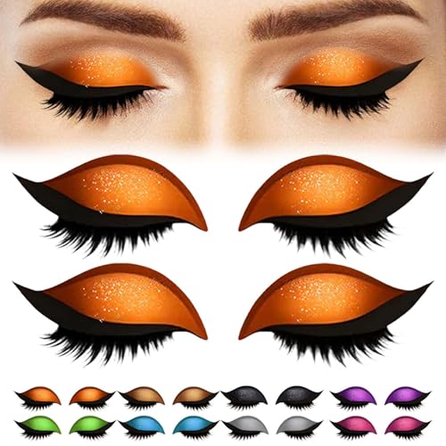 Lazy Eye Shadow Wimpernpflaster mit Wimpern(2PairsOrange) von JIYIHENKEAI