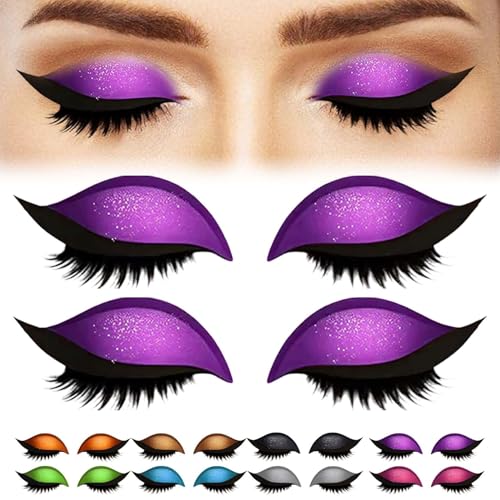 Lazy Eye Shadow Wimpernpflaster mit Wimpern(2PairsPurple) von JIYIHENKEAI