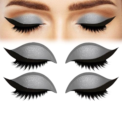 Lazy Eye Shadow Wimpernpflaster mit Wimpern(2PairsSilver) von JIYIHENKEAI