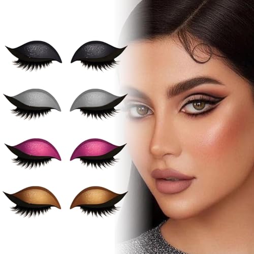 Lazy Eye Shadow Wimpernpflaster mit Wimpern(4Pairs-B) von JIYIHENKEAI