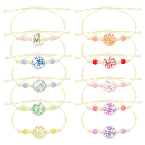 JIYIN 10 Stück Freundschaftsarmbänder für Mädchen, Geflochten Freundschaft Armbänder Verstellbare Armband Kinder Bunte Blumen Gewebte Armbänder für Geburtstag Mitgebsel Mädchen von JIYIN