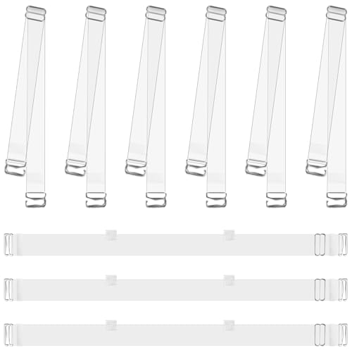 JIYIN 6 Stück Durchsichtige Bh Träger, Ersatz BH Schultergurte Bh Träger Transparent Bh mit Durchsichtigen Trägern für Frauen Trägerlose BHS von JIYIN