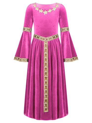 JIZYO Mittelalter Kleid Mädchen Kinder Mittelalter Kleidung Prinzessinnenkostüm Renaissancekleid Aus Samt Mit Langen Ärmeln Karneval Fest Halloween A Knalliges Pink 122-128 JIZYO Mittelalter Kleid Mädchen Kinder Mittelalter Kleidung Prinzessinnenkostüm Renaissancekleid Aus Samt Mit Langen Ärmeln Karneval Fest Halloween A Knalliges Pink 122-128 von JIZYO