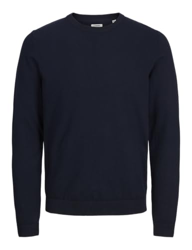 JJ REBEL Herren JREBCALLUM Knit Crew Neck NOOS Strickpullover, Navy Blazer, S von JJ REBEL