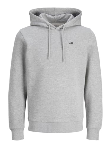 JJ REBEL Herren JREBREBEL Logo Sweat Hood NOOS Kapuzenpullover, Light Grey Melange, L von JJ REBEL