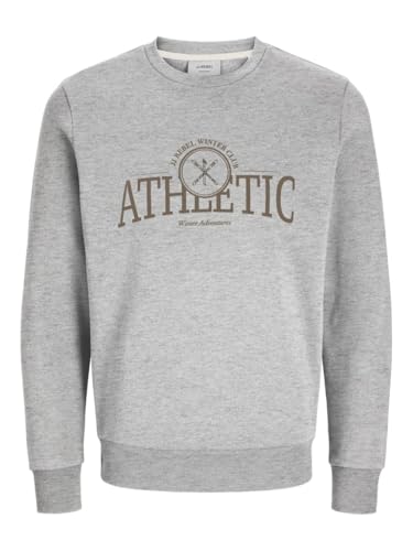 JJ REBEL Herren Jrebandrew Sweat Crew Neck Sweatshirt, Light Grey Melange, L von JJ REBEL