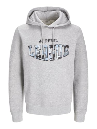 JJ REBEL Herren Jrebhamilton Sweat Hood Kapuzenpullover, Light Grey Melange, XL EU von JJ REBEL