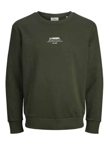 JJ REBEL Herren Jreblino Sweat Crew Neck Sweatshirt, Kombu Green, L von JJ REBEL