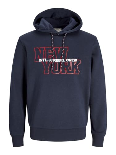 JJ REBEL Herren Jrebowen Sweat Hood Kapuzenpullover, Sky Captain, M von JJ REBEL