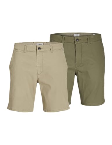 JJ REBEL Herren Jrebsharp Chino Short 2 Pack Mp, Crockery, S (2er Pack) von JJ REBEL