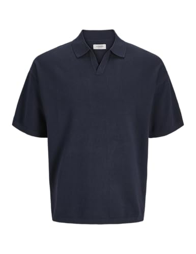 JJ REBEL Herren Jrebcallum Knit Split Neck, Sky Captain, L EU von JJ REBEL