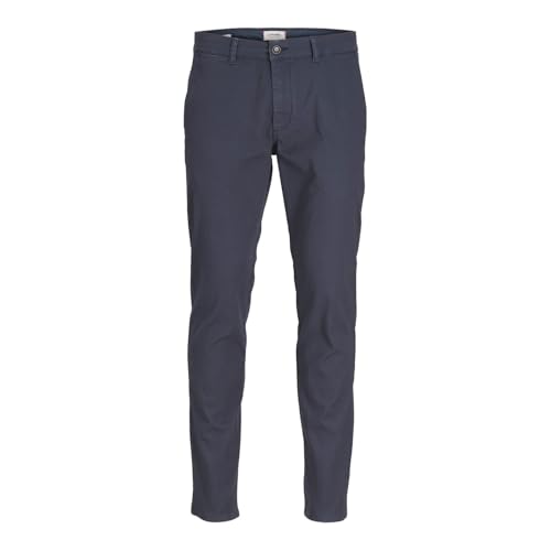JJ REBEL Herren Jrebmichael Slim Sharp Noos Chino-Hose, Navy Blazer, 34W / 32L EU von JJ REBEL