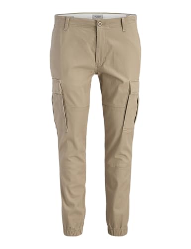 JJ REBEL Herren Jrebmichael Slim Show Noos Cargohose, Crockery, 34W / 32L EU von JJ REBEL
