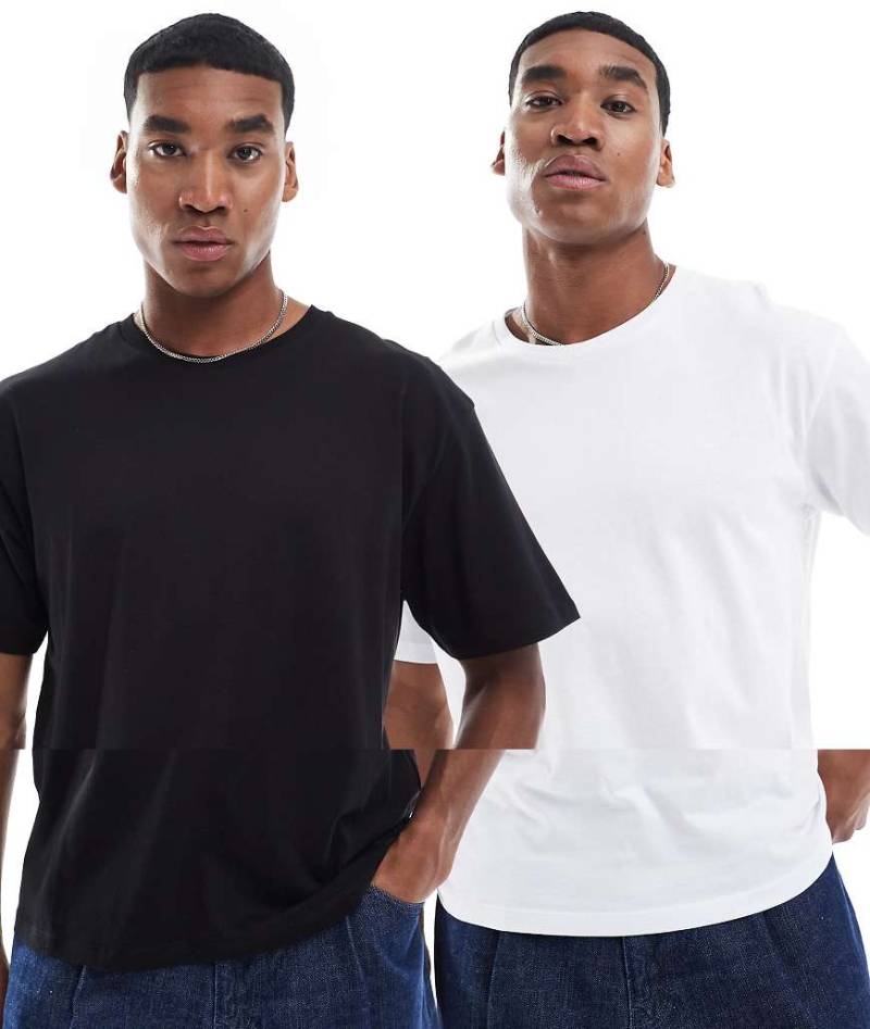 JJ Rebel - 2er-Pack Oversize-T-Shirts in Schwarz und Weiß-Bunt von JJ Rebel