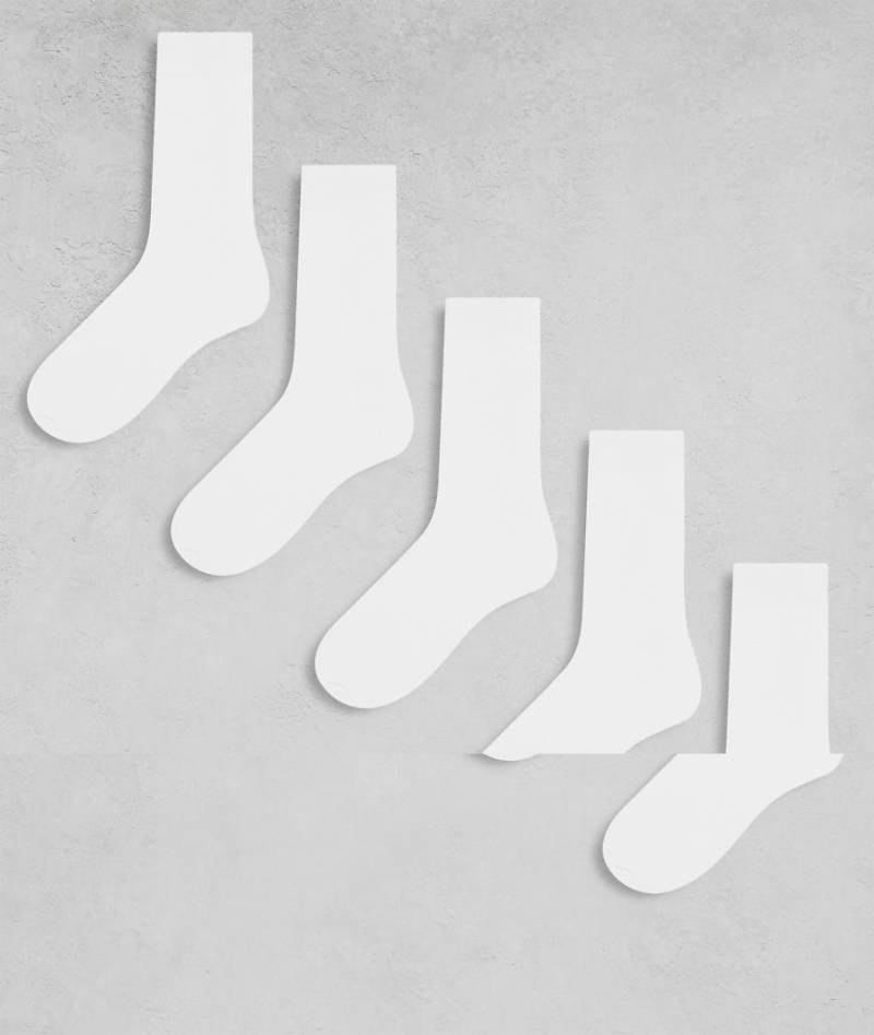 JJ Rebel - 5er-Pack gerippte Socken in Weiß von JJ Rebel