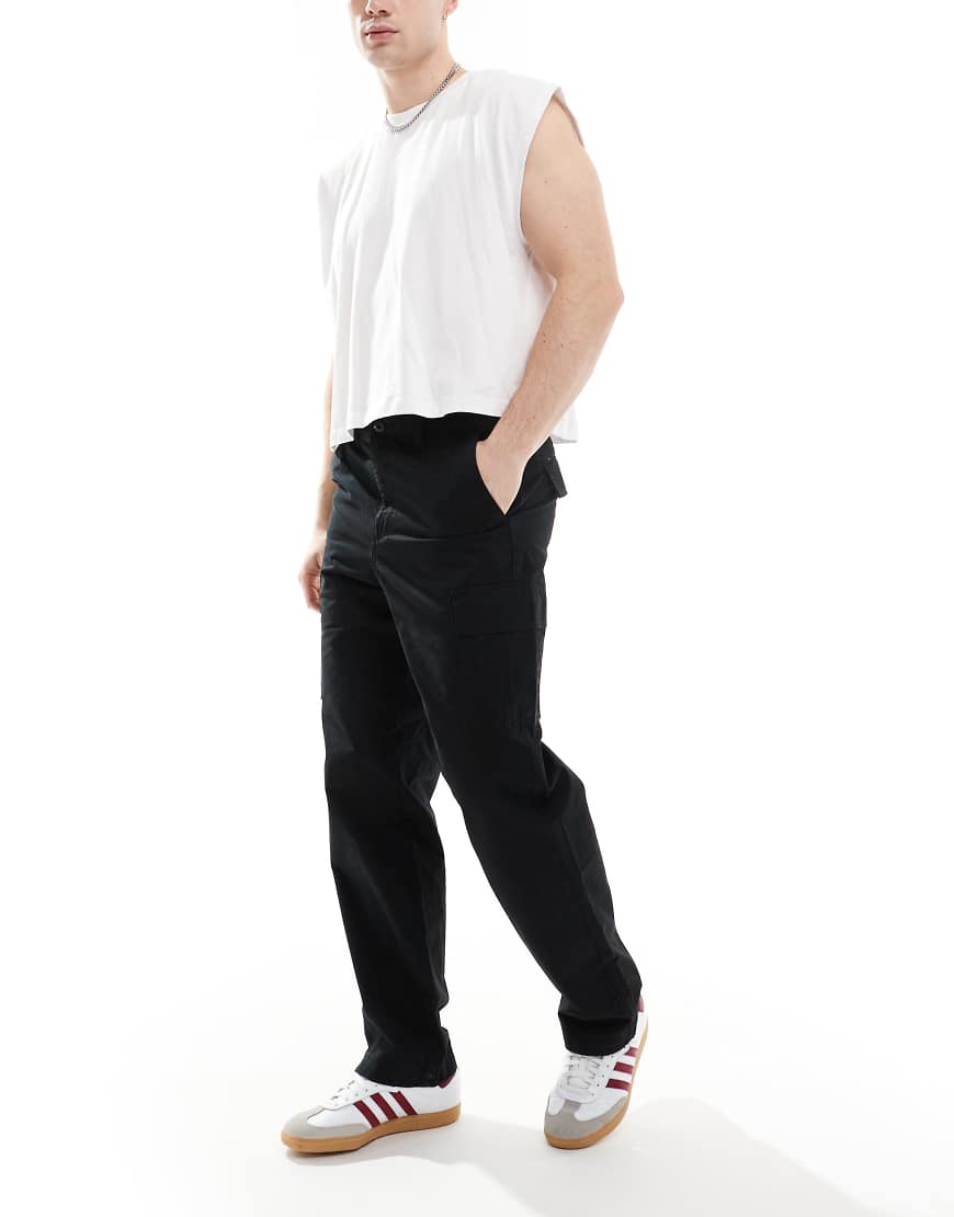 JJ Rebel - Cargohose mit lockerer Passform in Schwarz von JJ Rebel