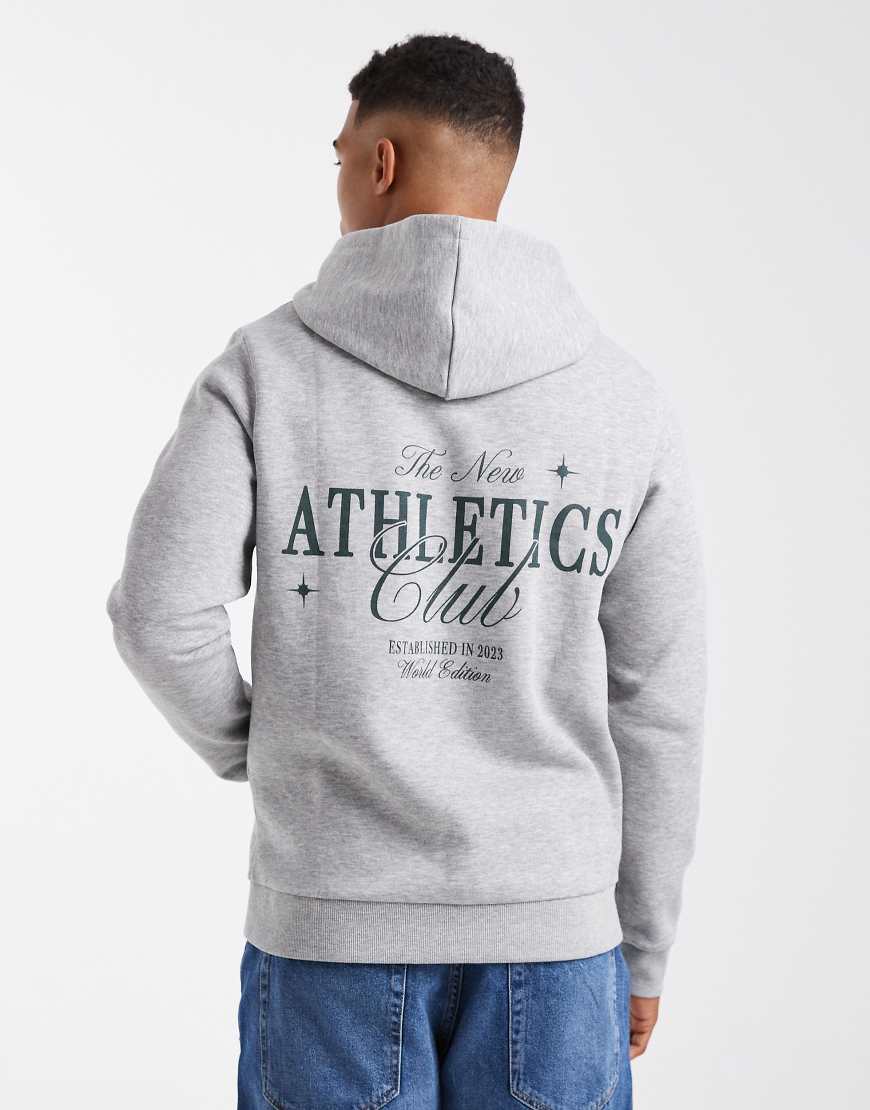 JJ Rebel - Kapuzenpullover in Grau mit Rückengrafik von JJ Rebel