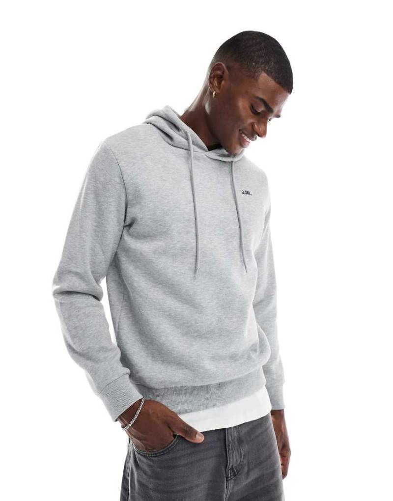 JJ Rebel - Kapuzenpullover in Grau mit kleinem Logo auf der Brust von JJ Rebel